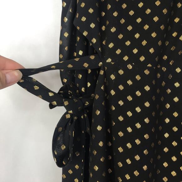 LPA Dress 43 in gold polka dot side cutout cold shoulders halter maxi dress - Picture 12 of 12